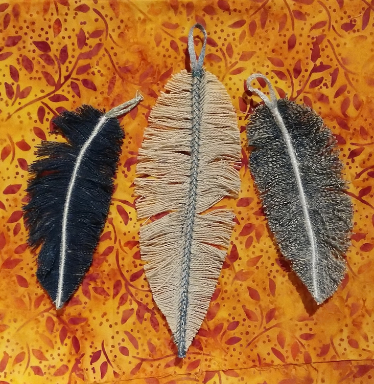 Feathers made from shredded denim